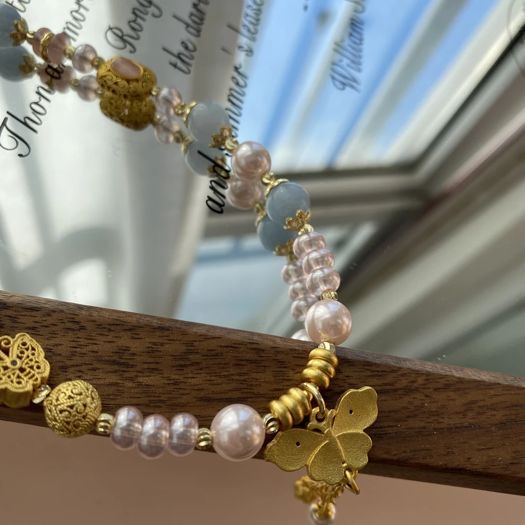 2760粉蓝中式小众原创手机链