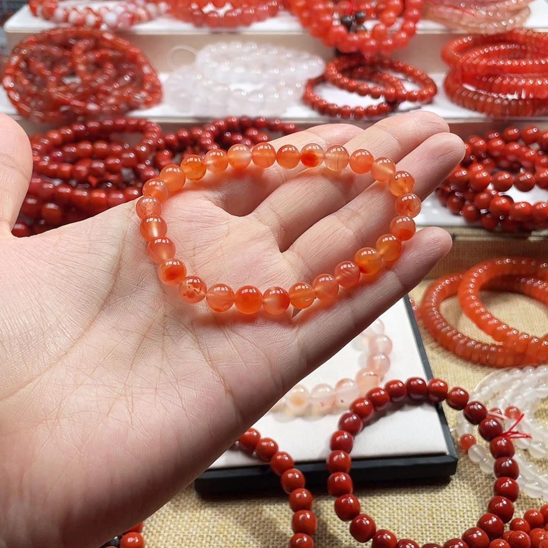 南红玛瑙未镶嵌手链