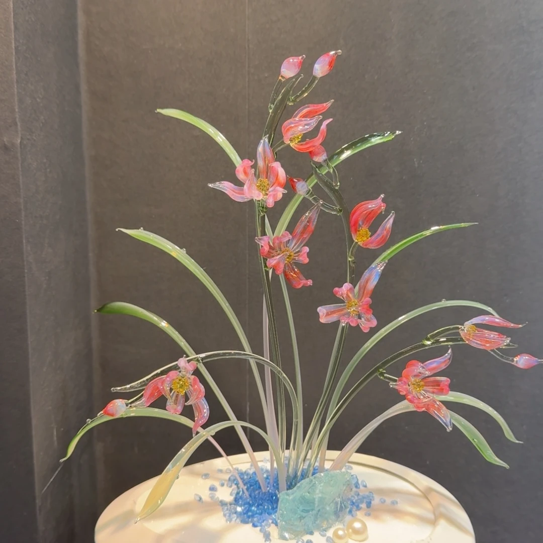 手工艺品琉璃炫彩兰花46