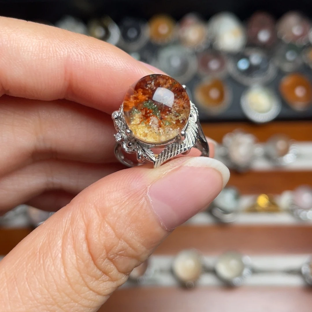 银S925镶嵌戒指水晶