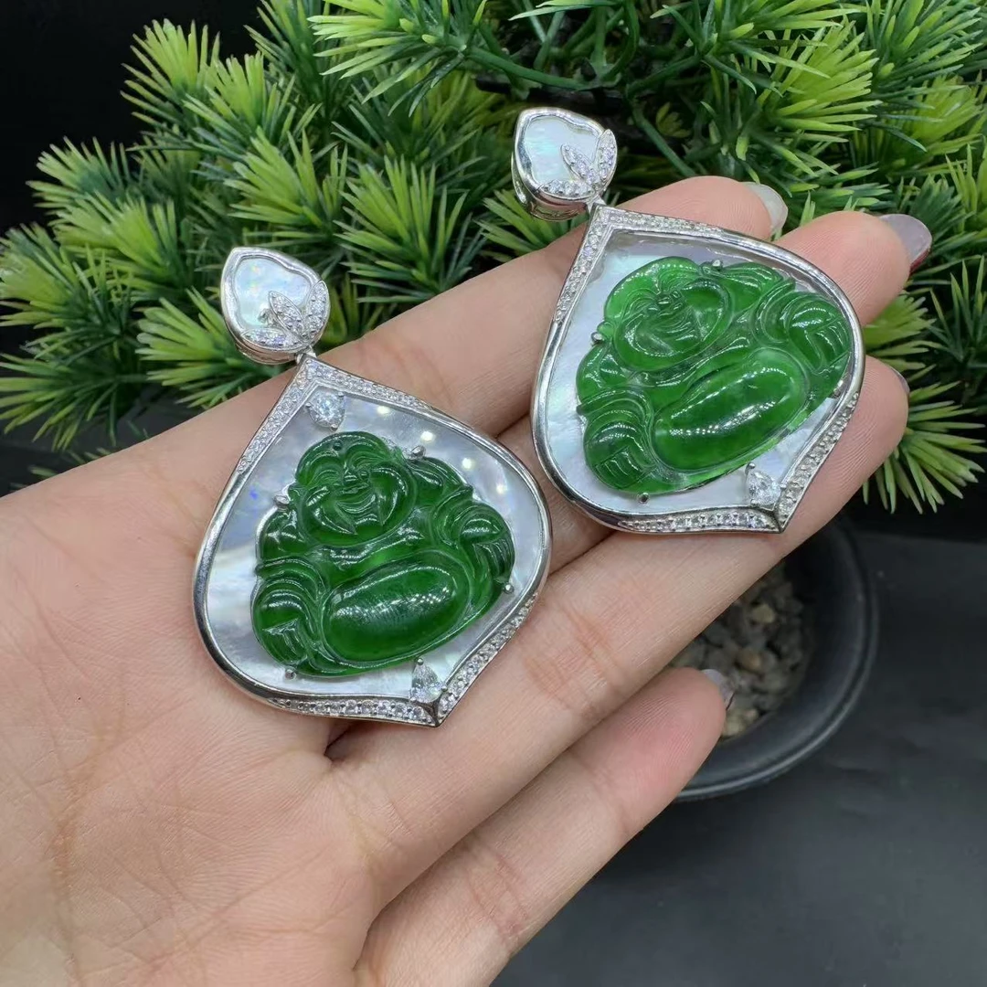 57-32611/Q30-天然A货翡翠佛公吊坠-多样性发其一