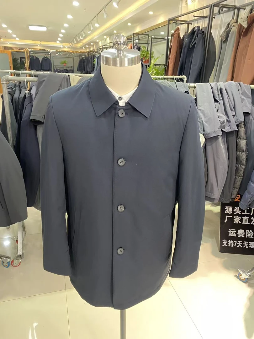 新款商务休闲翻领鸭绒活里活面