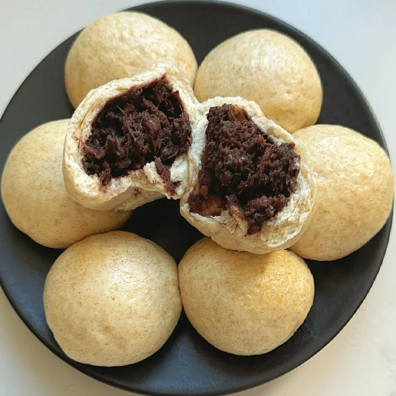 乐丫全麦老面手工红豆包营养早餐粗粮