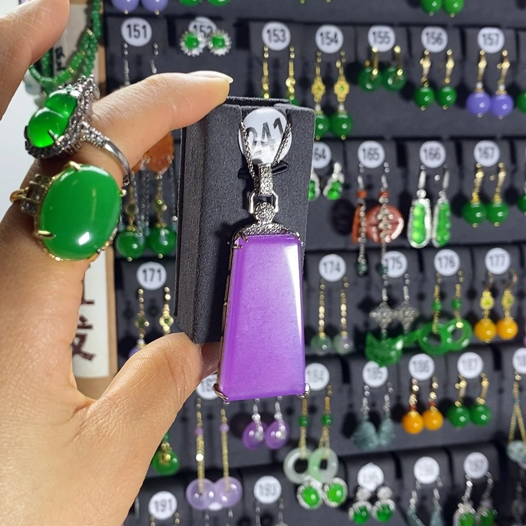 银S925镶嵌翡翠耳饰241