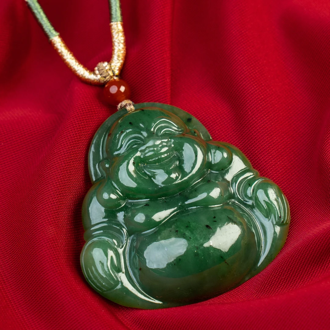 天然和田碧玉佛公吊坠挂件50mm  多样性发一HTBYDZ227