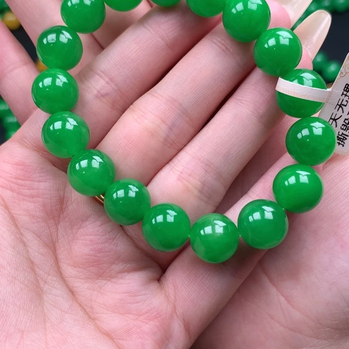 *****缅料卡12正阳绿手串