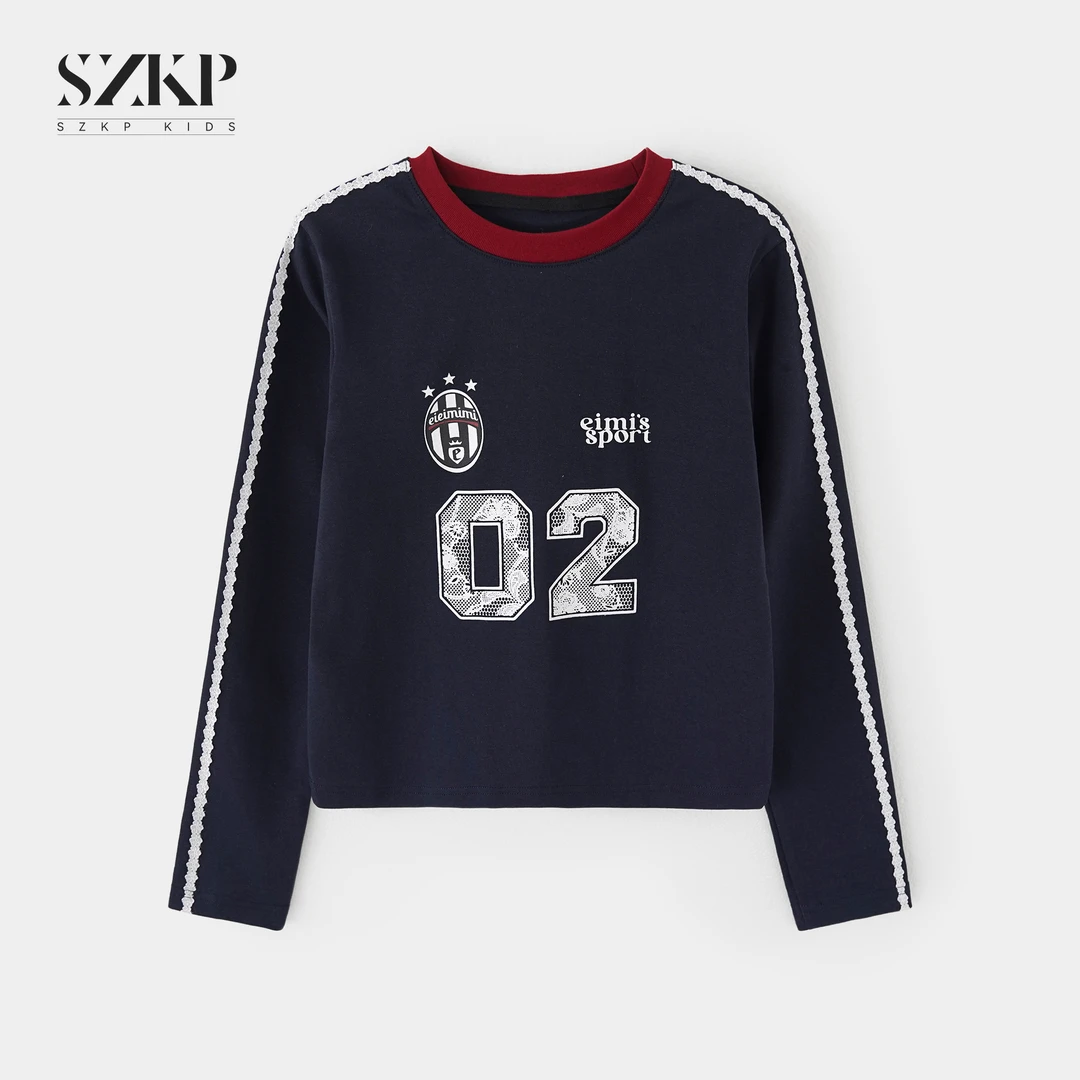 SZKP秋季新款女童装长袖T恤中大童休闲百搭儿童打底衫BGYQ553545
