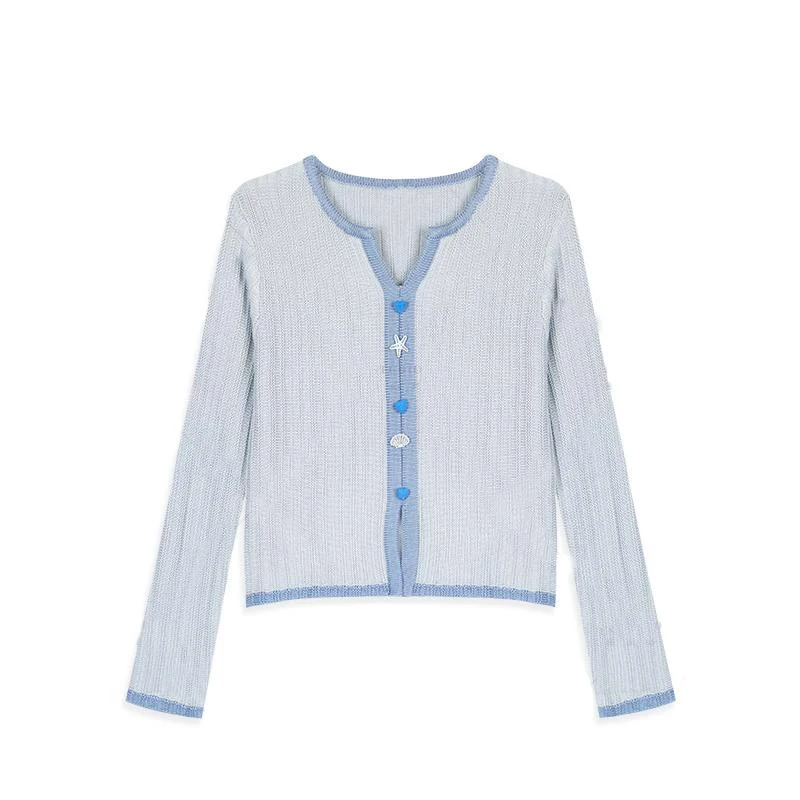 2025年春秋季新款韩版撞色针织衫女小个子洋气休闲百搭设计感上衣