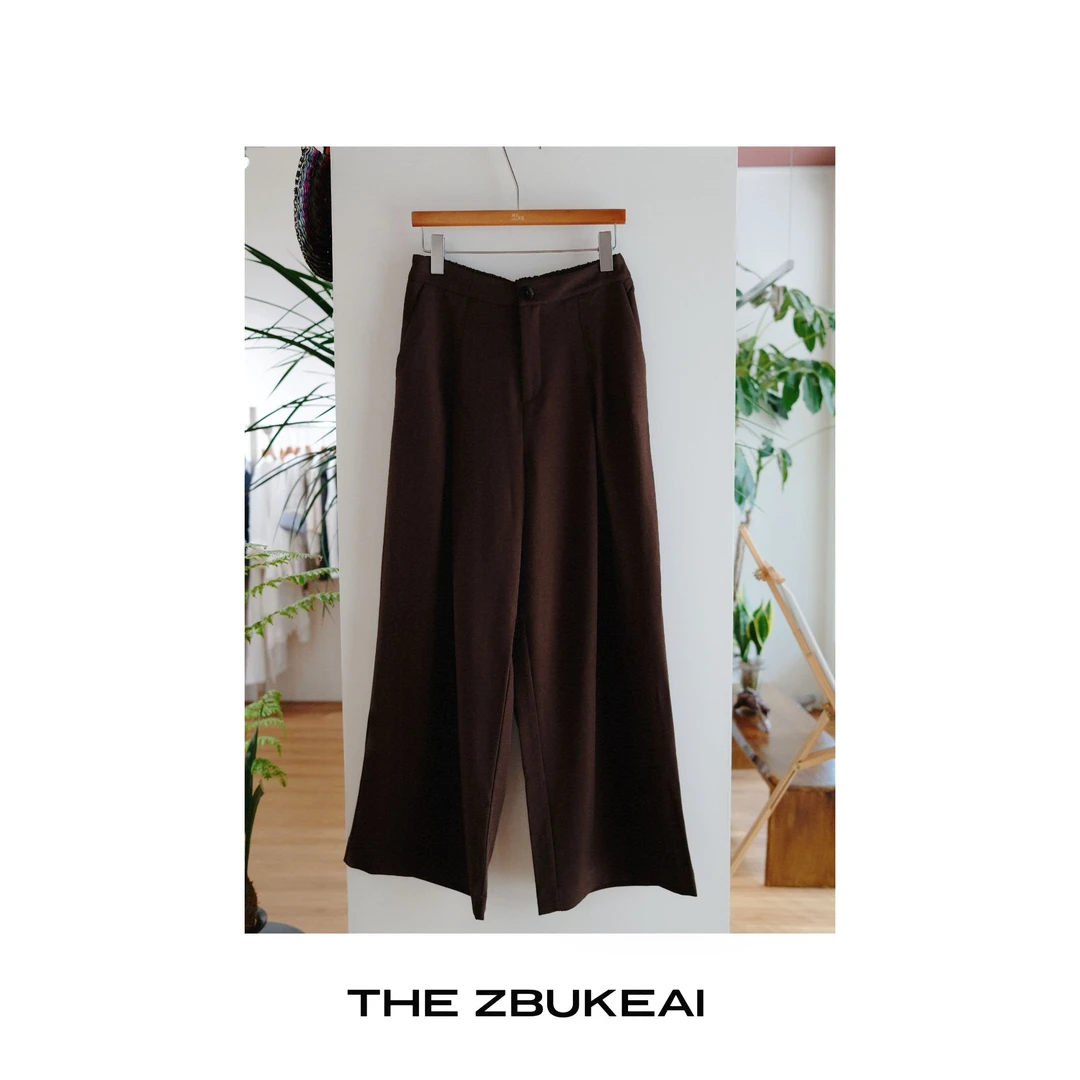 【宠粉福利百搭裤】THE ZBUKEAI 简约松紧腰阔腿裤