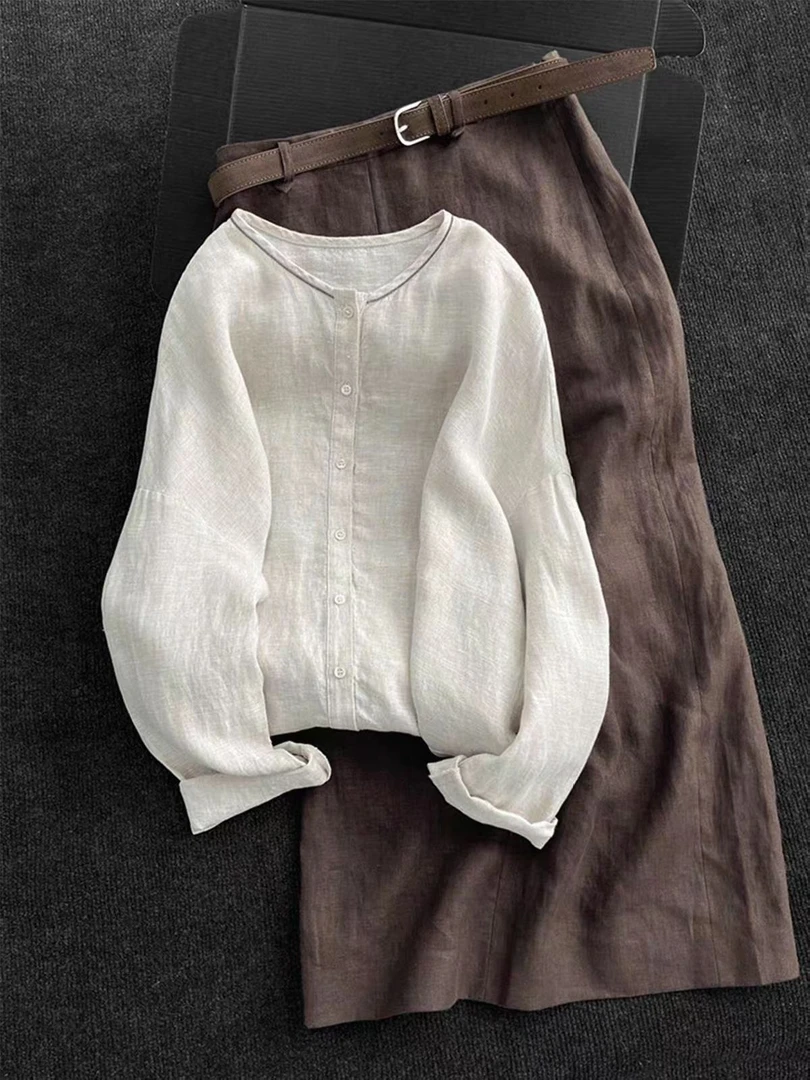 高级感巨好看的套装老钱风白色衬衫女小个子半身裙早秋穿搭一整套