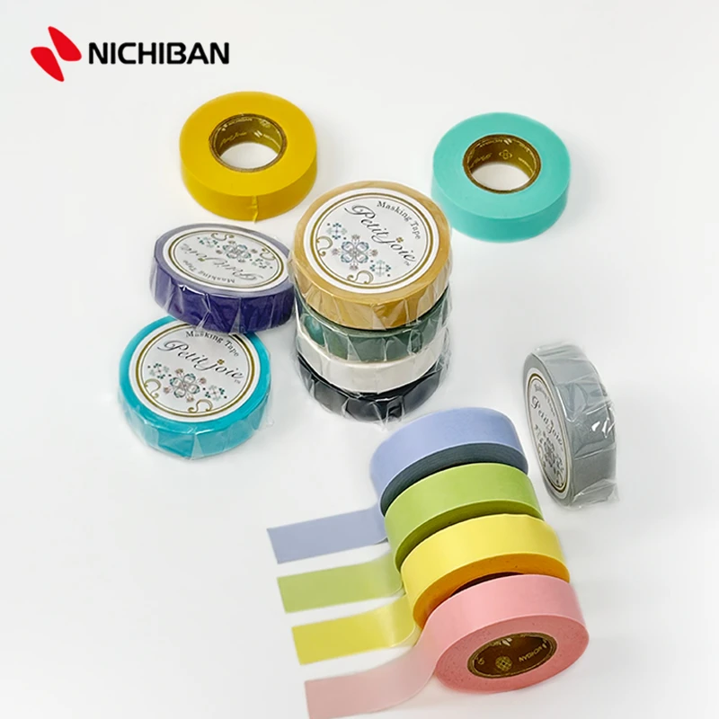 日本进口NICHIBAN和纸胶带Petit Joie手帐胶带日系纯色可爱卡通贴