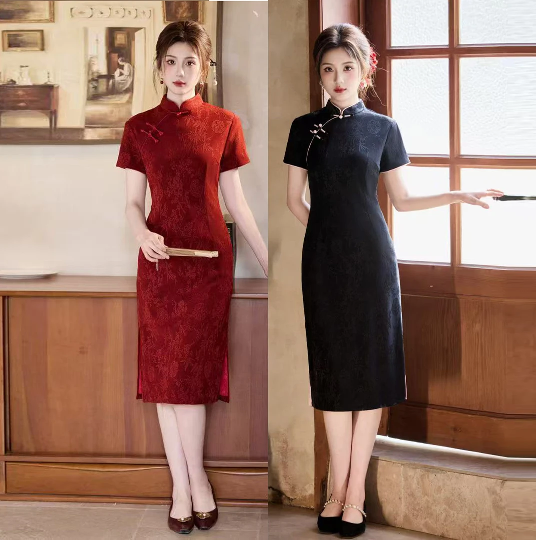 【南乔】2025年轻小个子气质单层复古新中式旗袍修身显瘦日常连衣裙