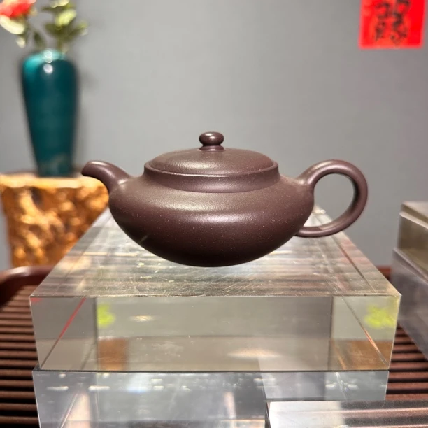 黄张微【扁壶】天青泥壶小品特惠款·150 毫升