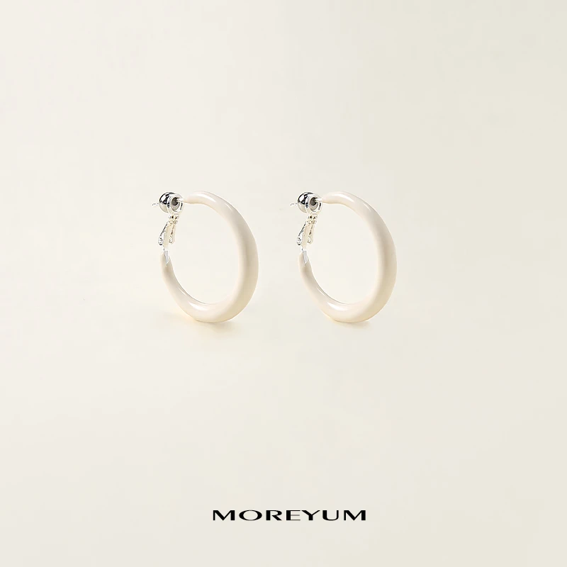 muyang/慕阳 铜合金耳饰 气质时尚百搭复古白牙耳环