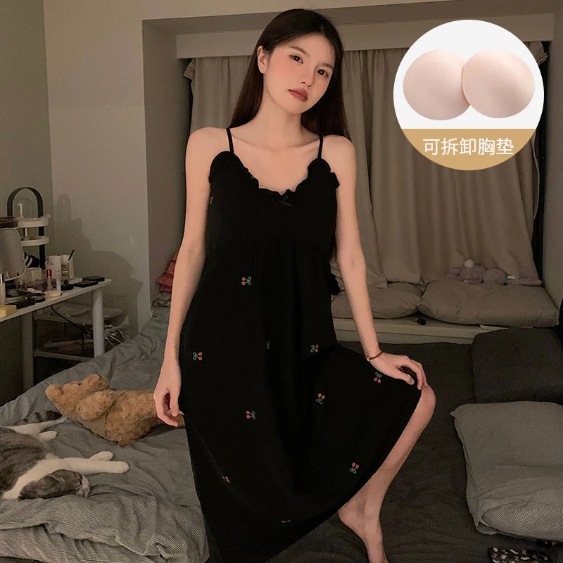 【工厂直销】睡衣女夏季薄款云朵棉可爱性感吊带睡裙网红爆款