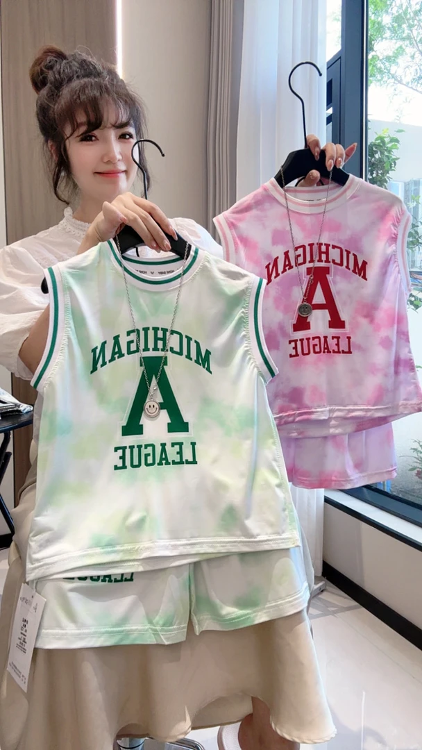 儿童夏季背心短裤套装休闲男女童运动无袖速干透气两件套