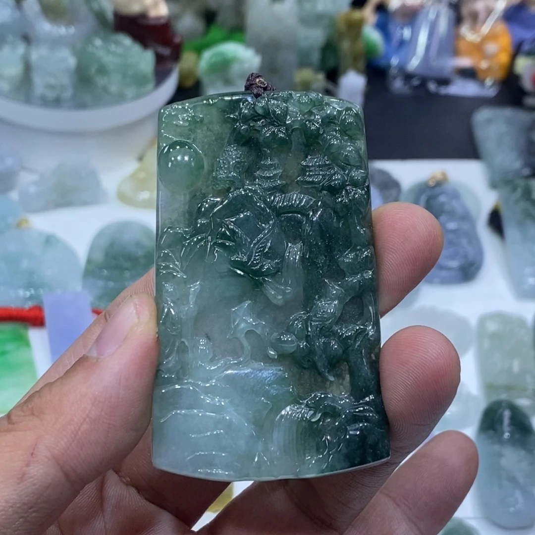 翡翠未镶嵌吊坠(不含链)山水