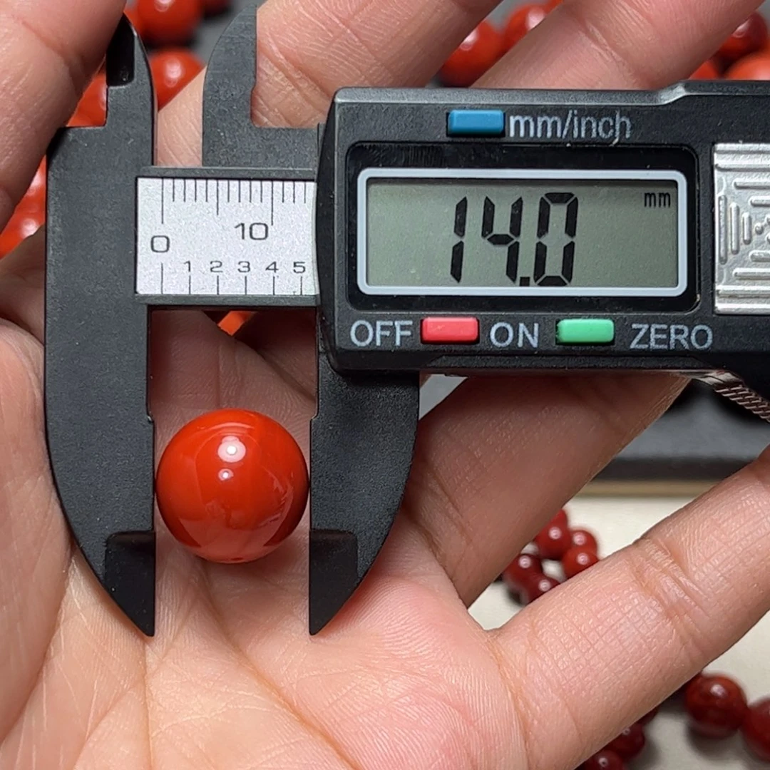 南红玛瑙未镶嵌手串14mm柿子玫红圆珠