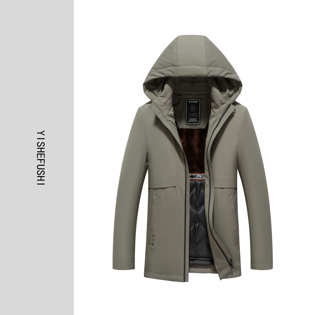 冬款上新 男士加绒可脱卸休闲防风羽绒服9821