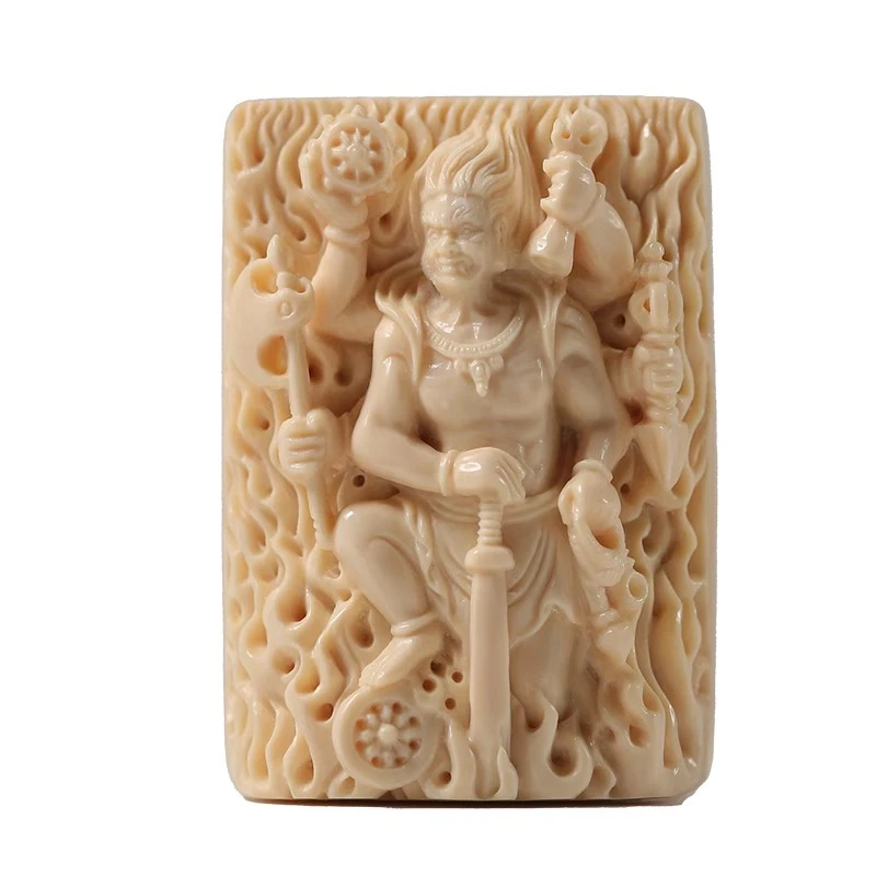 TIM猛犸象牙不动明王牌子陈烁大师手工雕刻吊坠冰料项链佛珠挂件