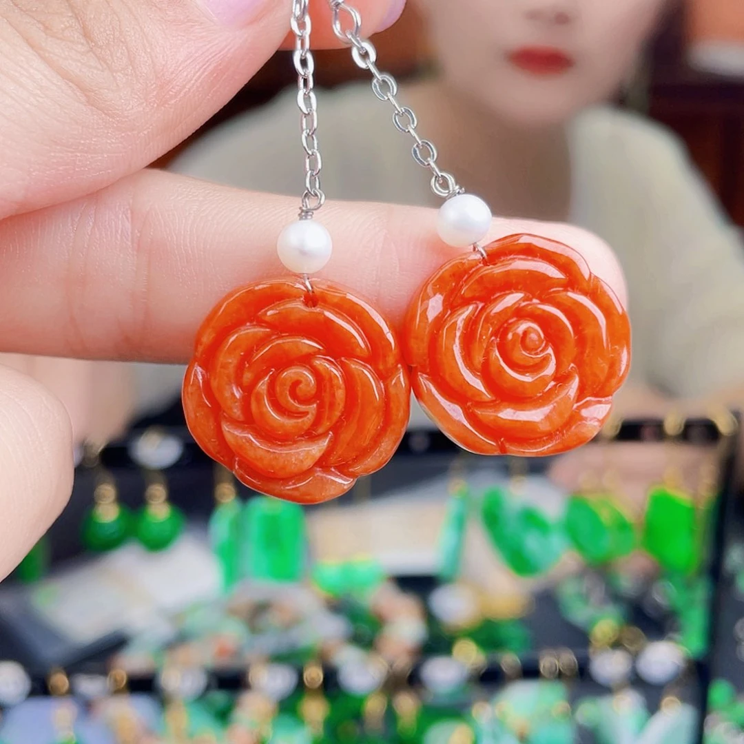 翡翠未镶嵌耳饰饰品