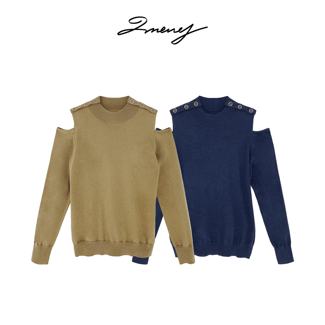 LMENY【清】小露香肩~小众设计羊毛针织上衣23BM009