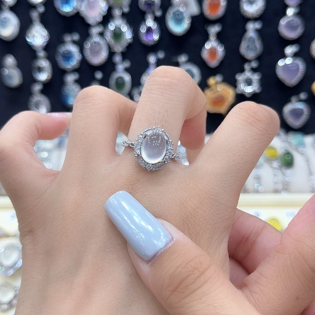 岫玉银S925镶嵌戒指花****店