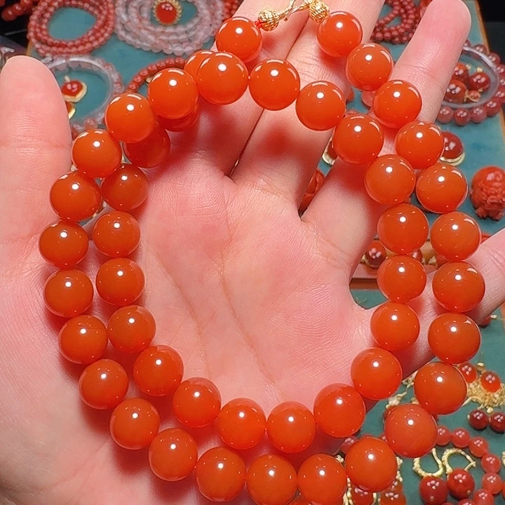 南红玛瑙银S925镶嵌10+妈妈链