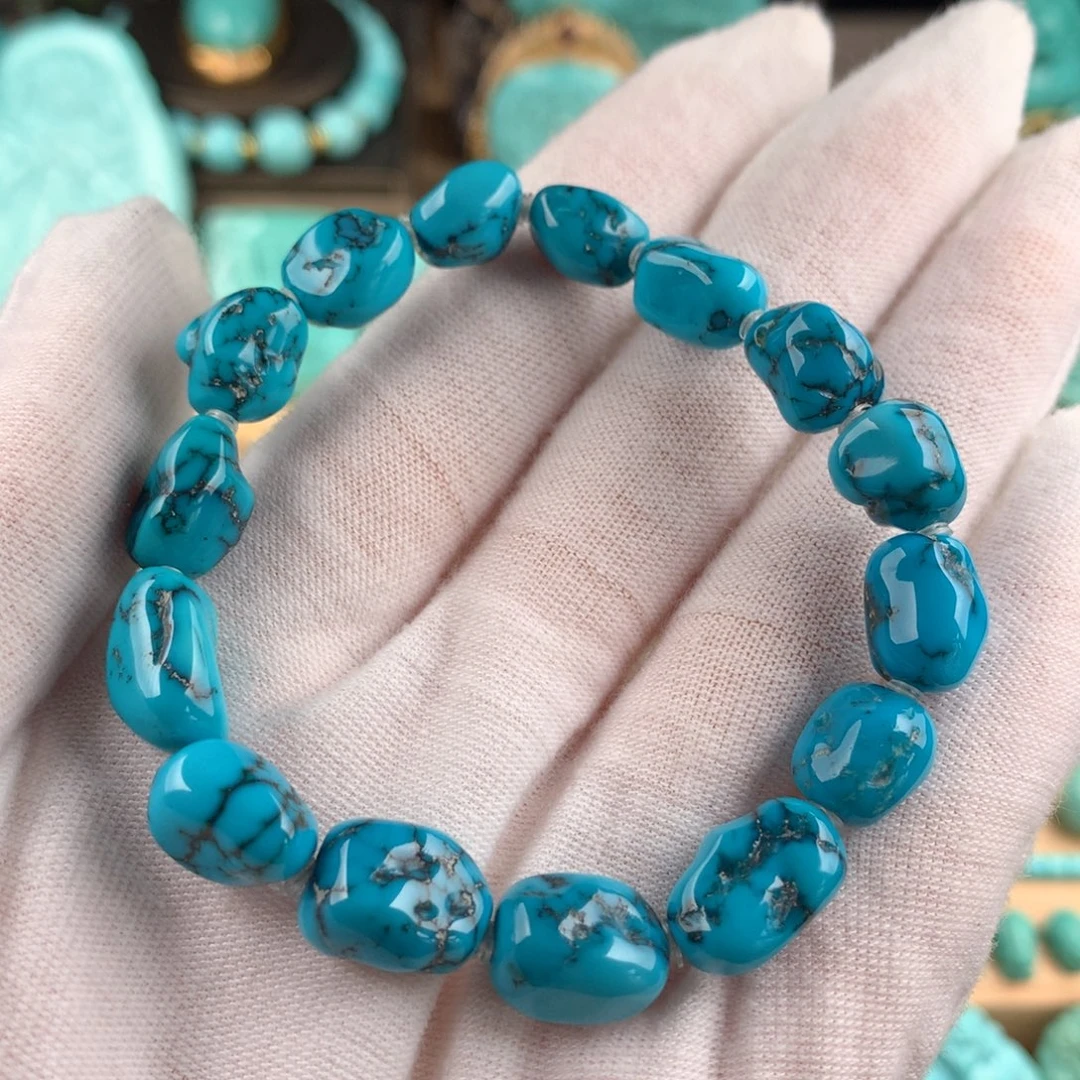 未镶嵌绿松石随形手链