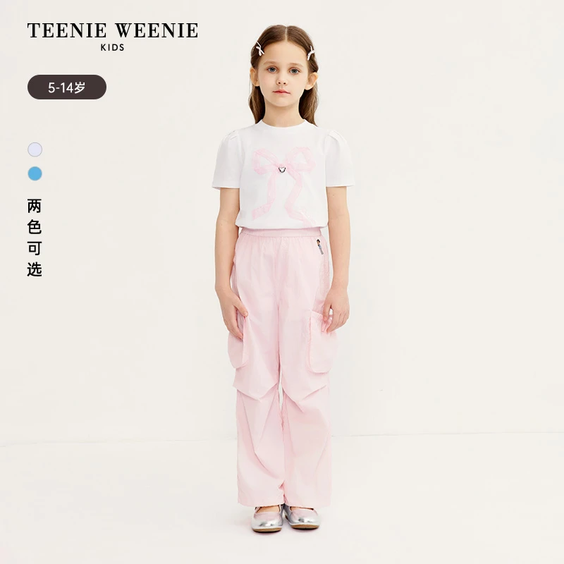 【RIBBON系列】TeenieWeenieKids女童蕾丝蝴蝶结短袖T恤TKRW256444N