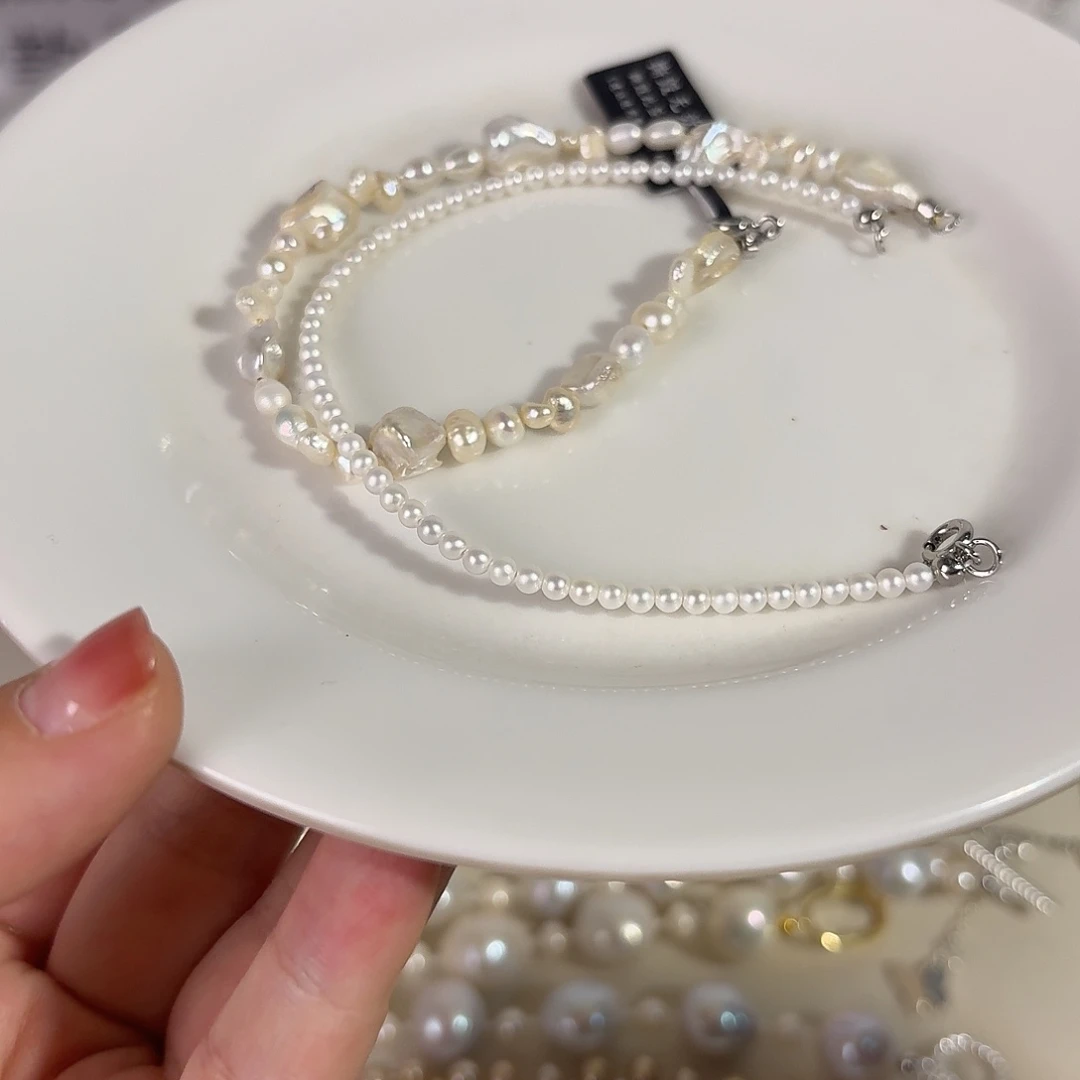 淡水珍珠银S925镶嵌手绳