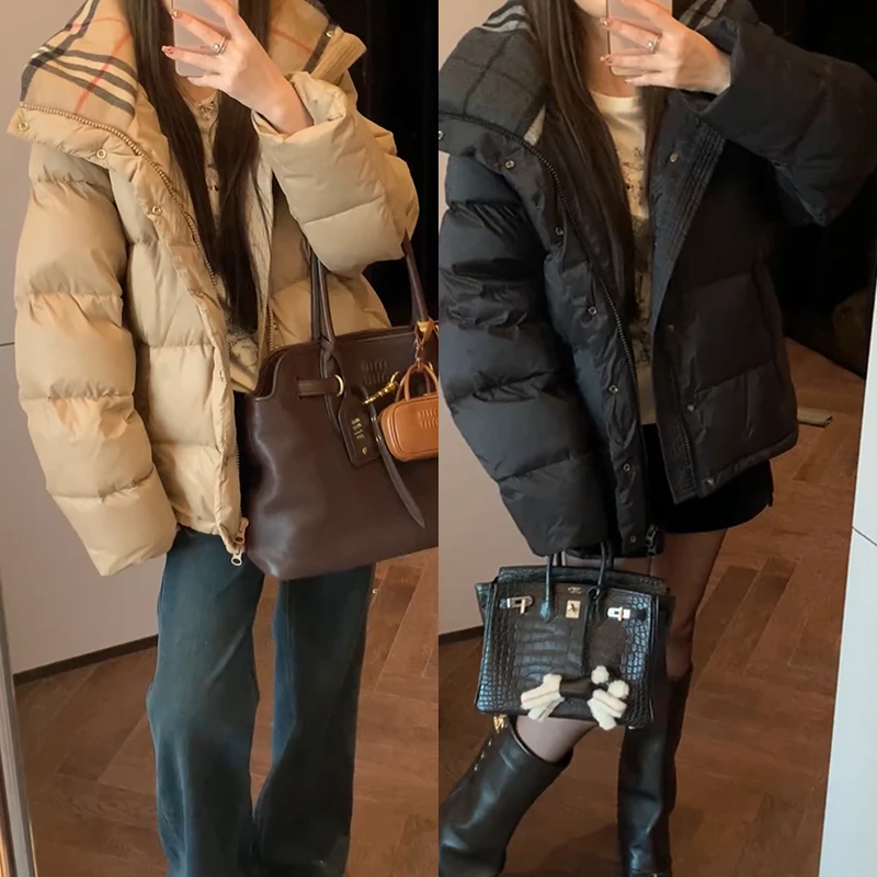 【mimius】喵喵 格丽系格纹蓬松大朵绒外套 F11054