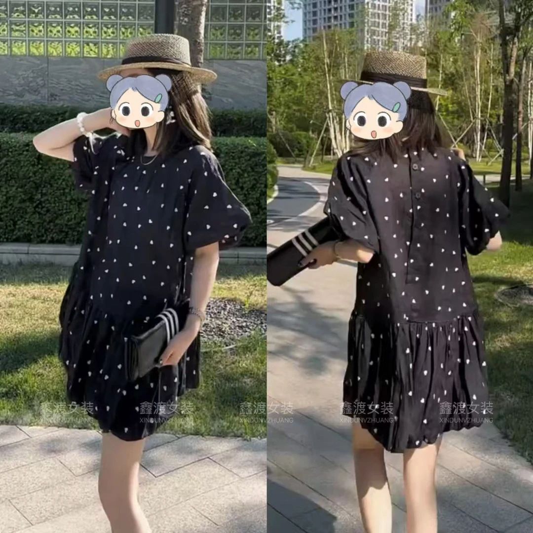 2025夏季新款时尚显瘦气质女士网红洋气连衣裙百搭款D9023