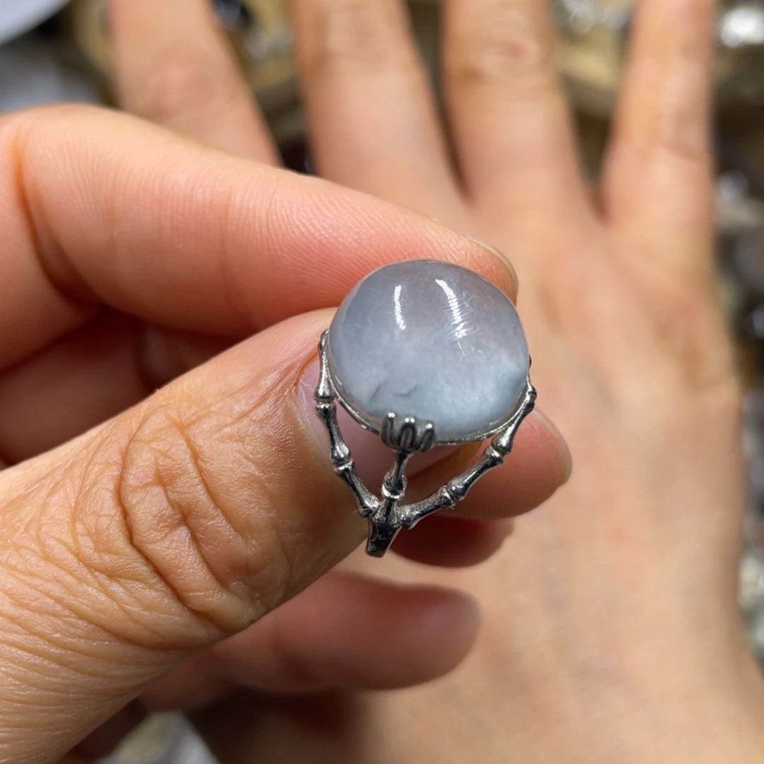 【闪购商品】水晶珠宝半成品银S925镶嵌戒指
