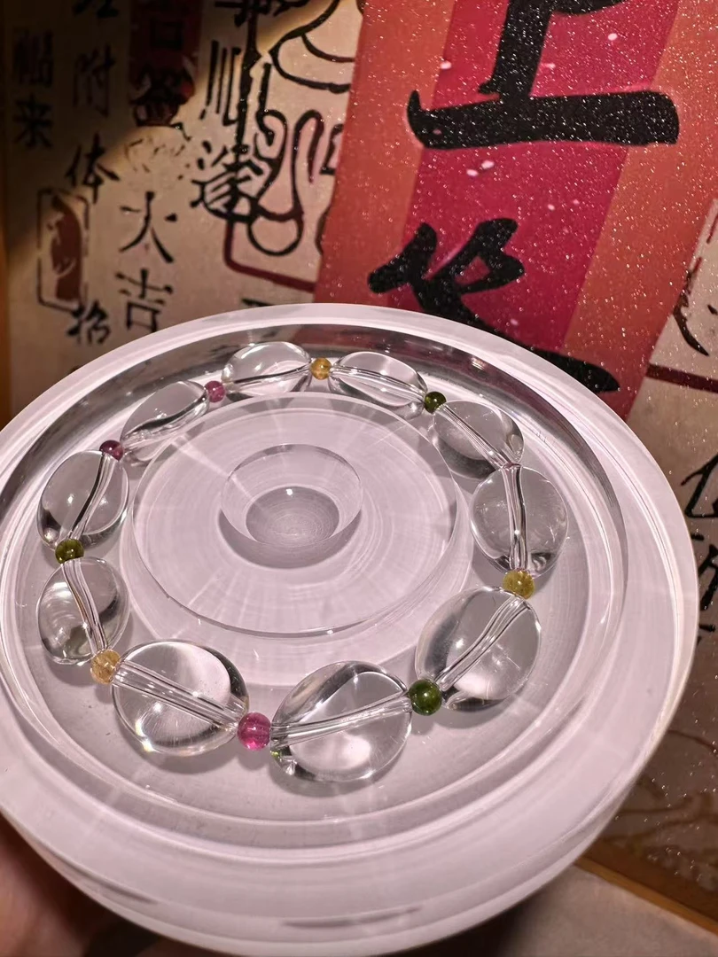 设计款手串彩虹碧玺水晶手链多样发货
