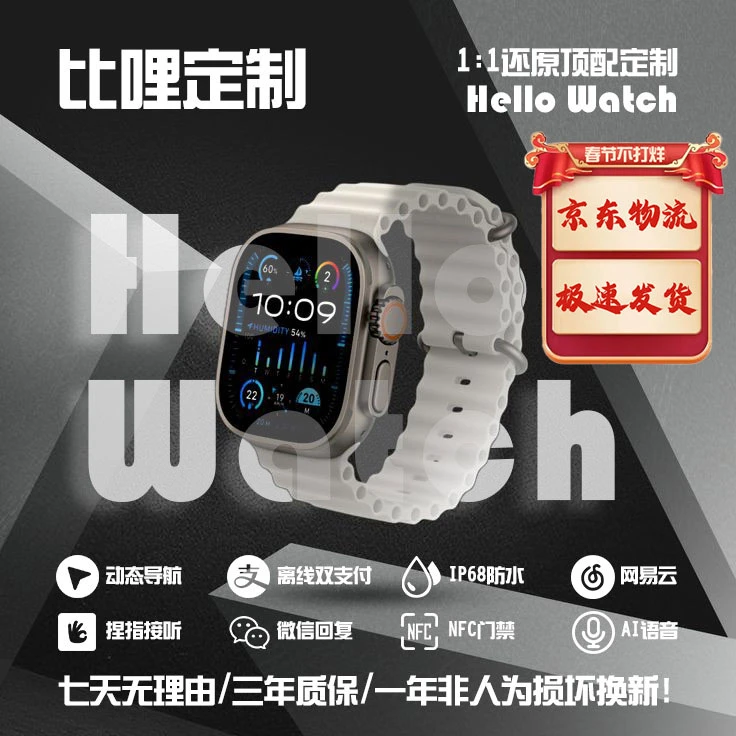 比哩定制2025新款顶配 智能手表Hello watch 4+双支付导航电子书