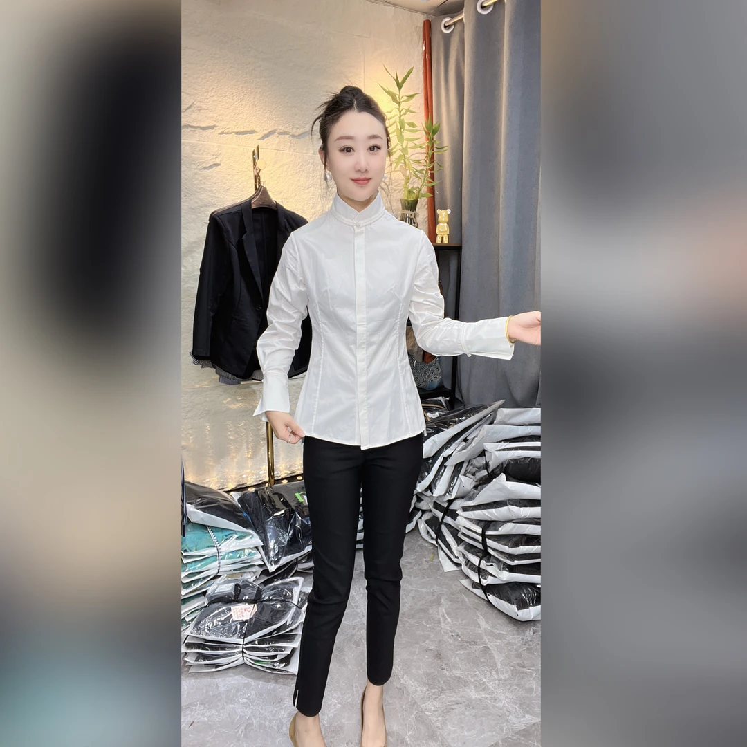 (6925)2025年雪颖家秋款上新女款长袖时尚速干立领透气修身衬衫