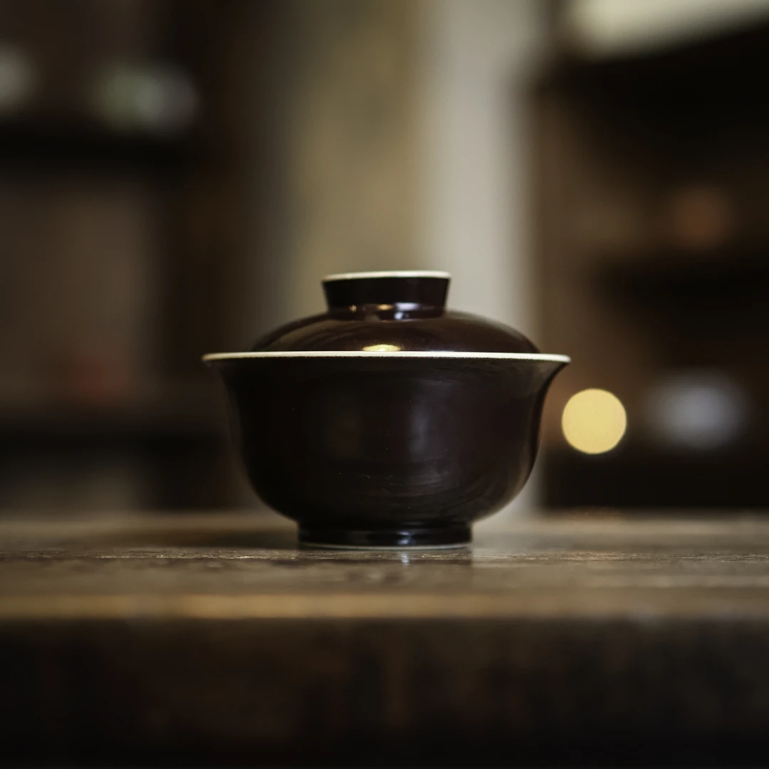 【静姐小院】芥拾紫釉盖碗110ml（ZX-0331）