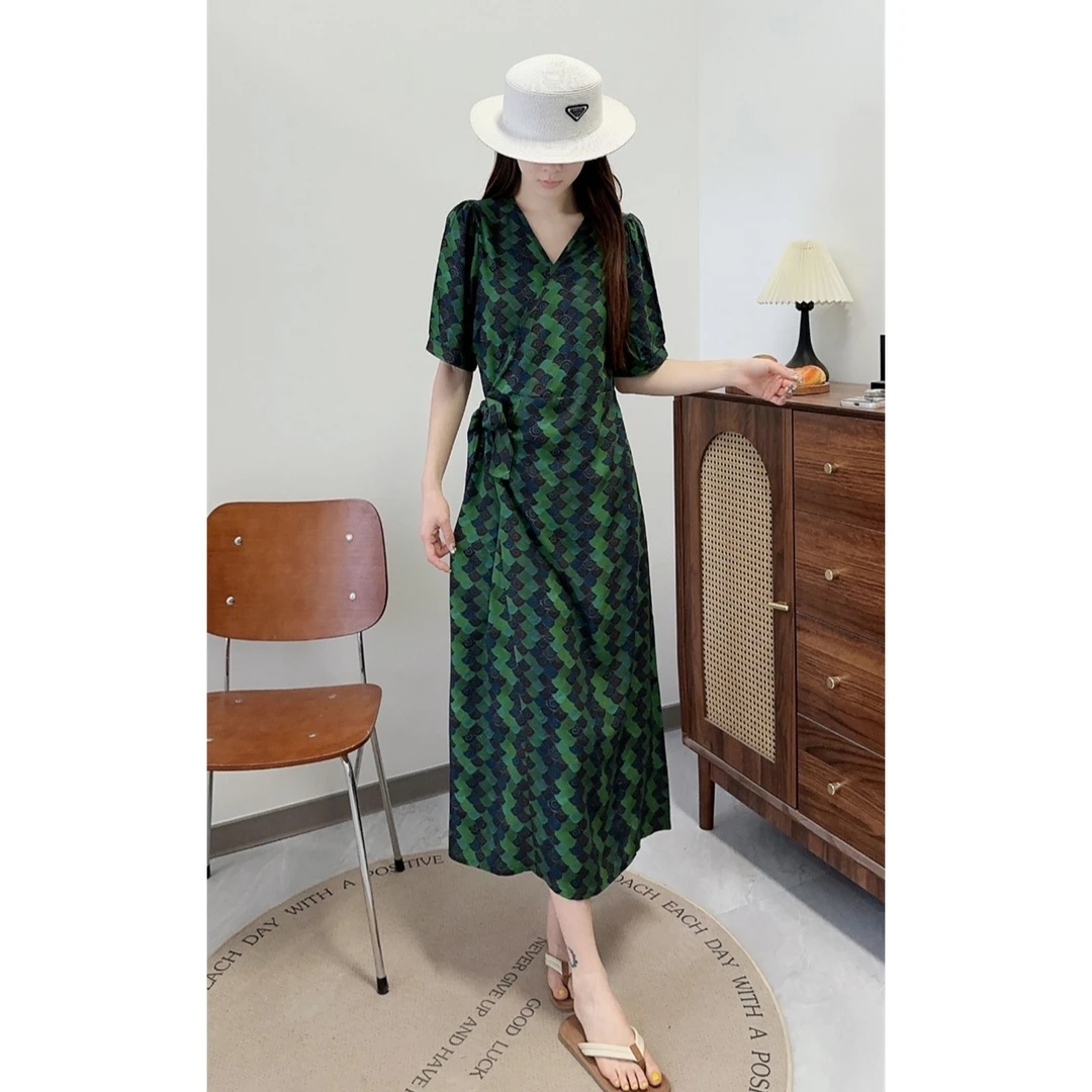 YXH-[国风轻舞]25夏季新款女棉绸时尚感显瘦连衣裙GL-FC6197