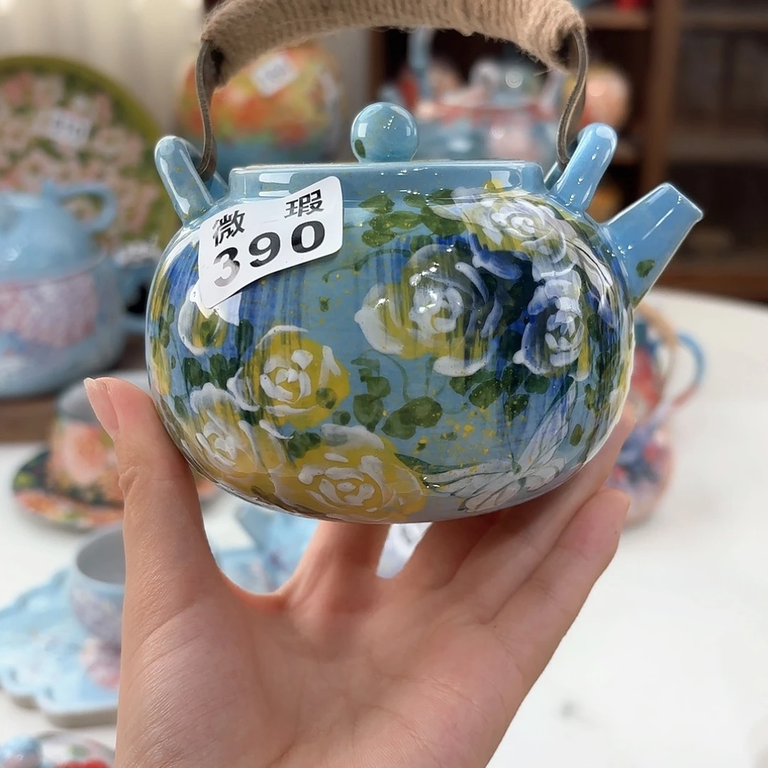 景德镇手绘高温釉下彩陶瓷茶具