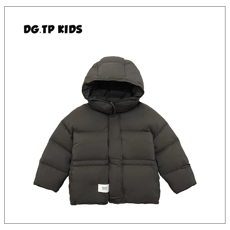 【文文妈现货】冬装儿童韩版时尚休闲简约贴标宽松保暖棉服AD0142