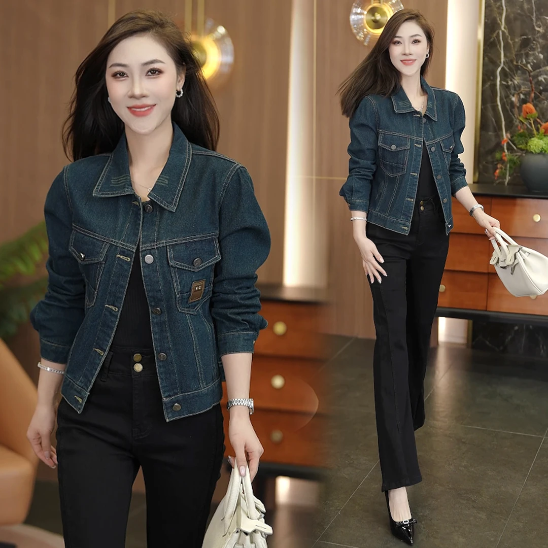 女洋气秋季小个子牛仔短外套女2025春秋新款直下摆短款耐磨上衣潮