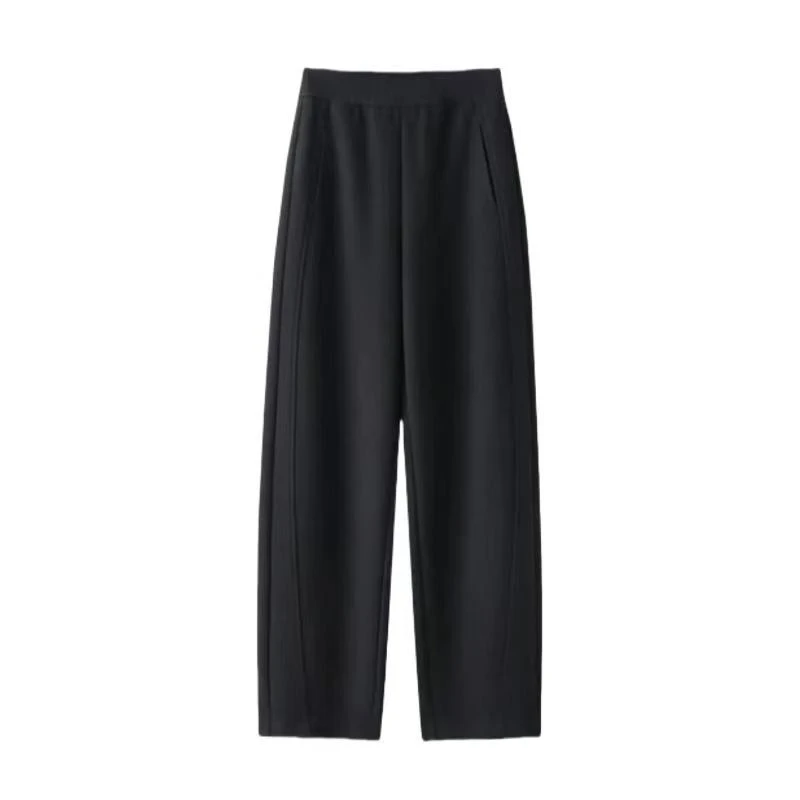 春款2025新品【蚕丝+羊绒】松紧高腰显瘦休闲百搭阔腿窄版弯刀裤