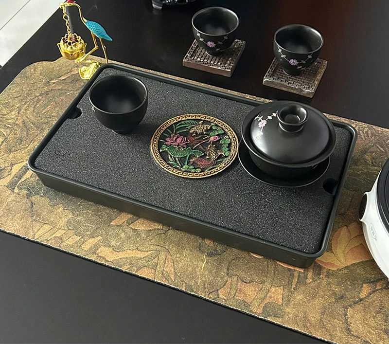 32x19.5x4便携渗水石干泡茶台阳台小茶台储水沥水长方形茶具套装