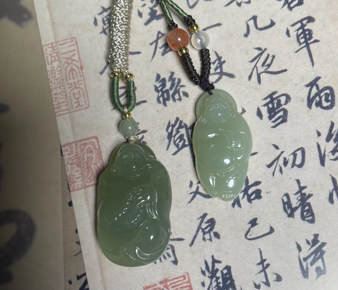 和田玉高冰晴水逍遥佛公挂件多样性发货
