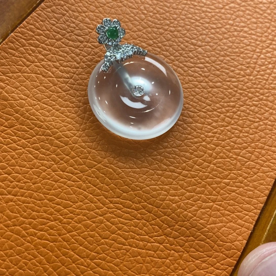 石英质玉吊坠(赠链)银S925镶嵌