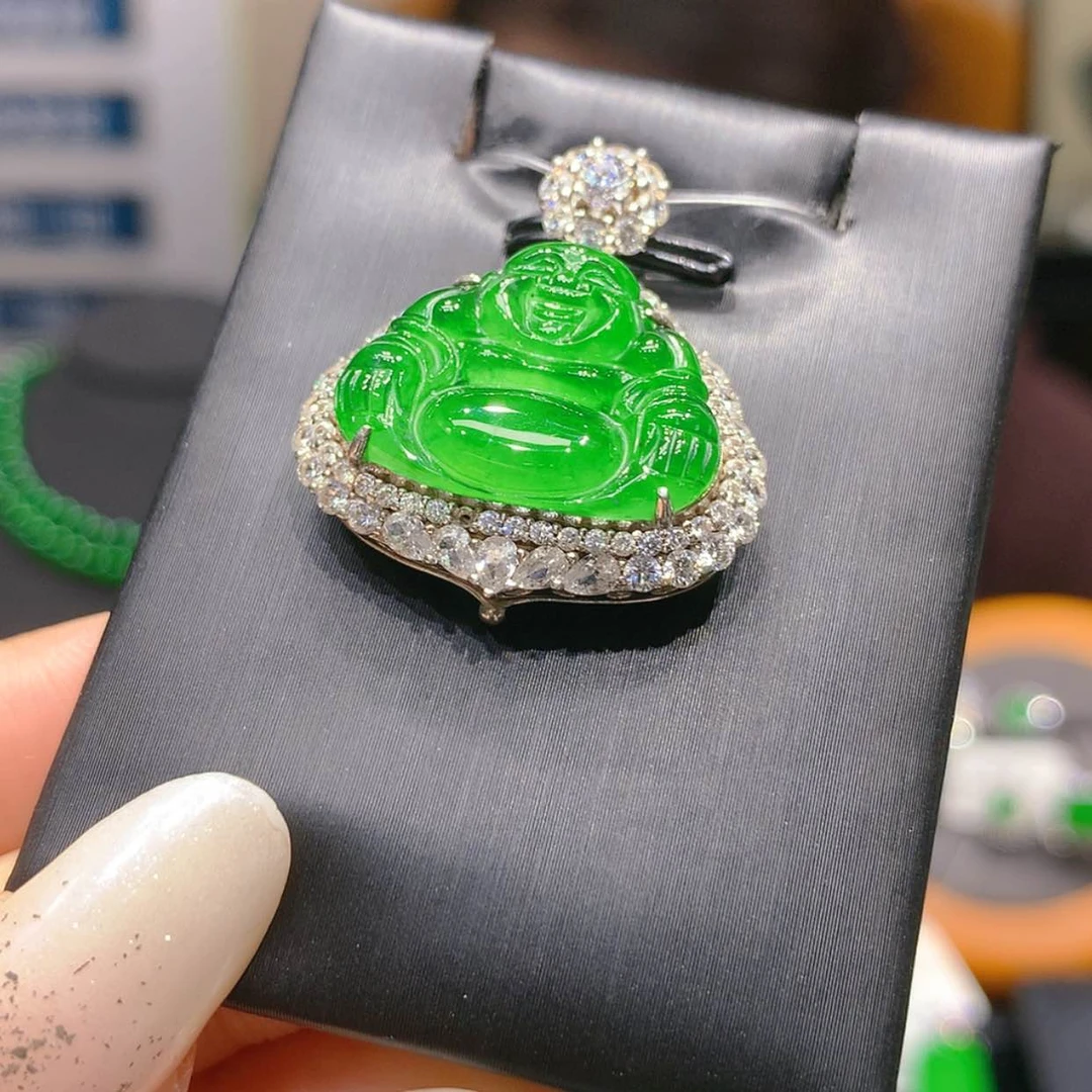 【闪购商品】颈饰银S925镶嵌翡翠5柒姐