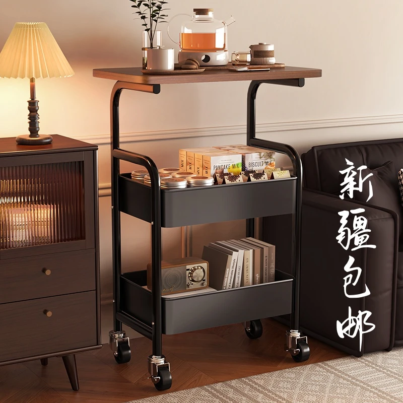 西邮哥【新疆包邮】中古风可移动边几茶几沙发边柜床边小推车置物架