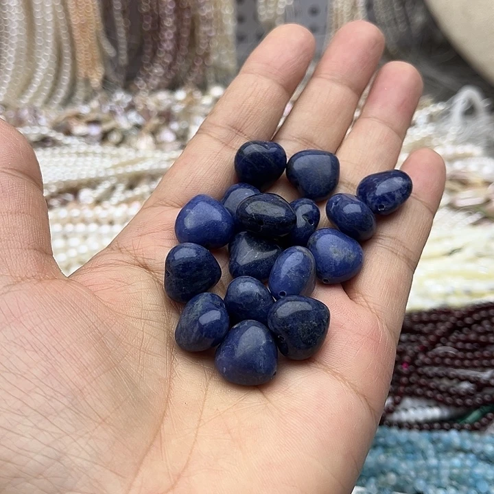 玛瑙/玉髓未镶嵌珠宝半成品5个15mm老蓝纹屁桃