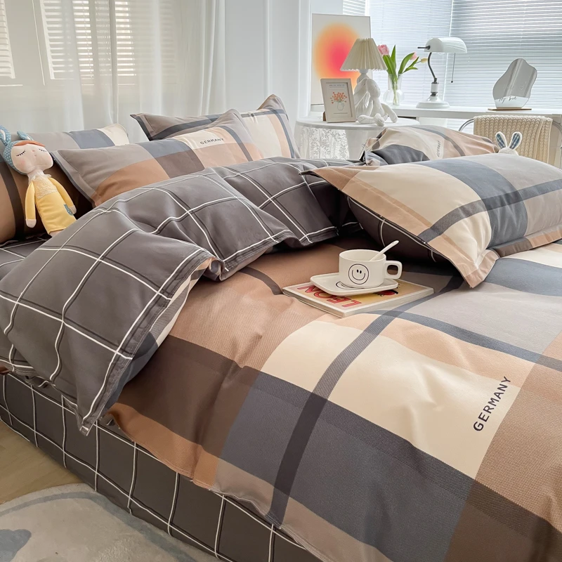 2025加厚100%纯棉全棉床上四件套类母婴级磨毛床单被套单双人被罩